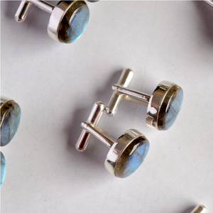 Boutons de manchette pour marié et homme, en labradorite, accessoire pour salle de bain ou douche - Product Image 1