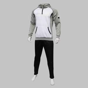 Fleece Tracksuit OEM Services Best Quality <b>Men's</b> Tracksuit Wholesale Price Custom Sweat Suits With <b>Red</b> and Black Fleece Colors - Product Image 1