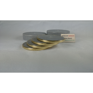 Lot de 4 sous-verres en laiton shagreen avec bordure, modèle DAPHOCO 0064, 0,12x0,12x0,05, personnalisables, pour bijoux et mode - Product Image 4