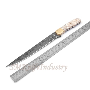 New Style Custom Hand Forged Damascus Fillet knife With leather Sheath cover (smk1648) - Product Image 5