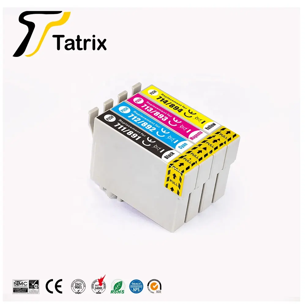 Cartuccia d'inchiostro Tatrix T0711H T0711 T0712 T0713 T0714 stampante compatibile a colori per Epson Stylus DX6050 SX210 Office BX310FN T0711