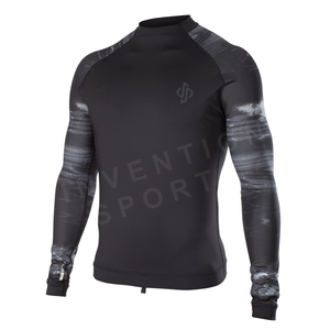 Rash Guard de manga completa con paneles mixtos para hombre OEM, gran oferta, protección UV de secado rápido, ajuste atlético, construcción duradera, duradera y elegante - Product Image 3