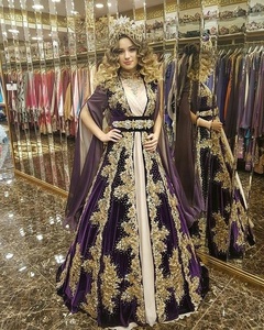 Caftán DE BODA marroquí de lujo-Estilo largo hasta el suelo con adorno Zardozi pesado | 2019 - Product Image 1