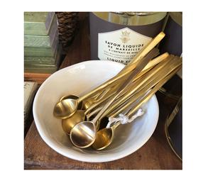 Cuillère à soupe en laiton personnalisée Cuillère de service à salade en laiton de qualité supérieure Longue poignée simple Poignée en laiton massif - Product Image 1