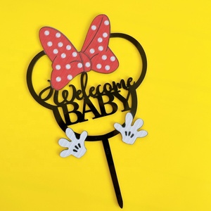 <span class=keywords><strong>D</strong></span>écorations de gâteau en acrylique imprimées en couleur, motif garçon et fille avec message Joyeux <span class=keywords><strong>Anniversaire</strong></span> pour baby shower et fêtes - Product Image 6