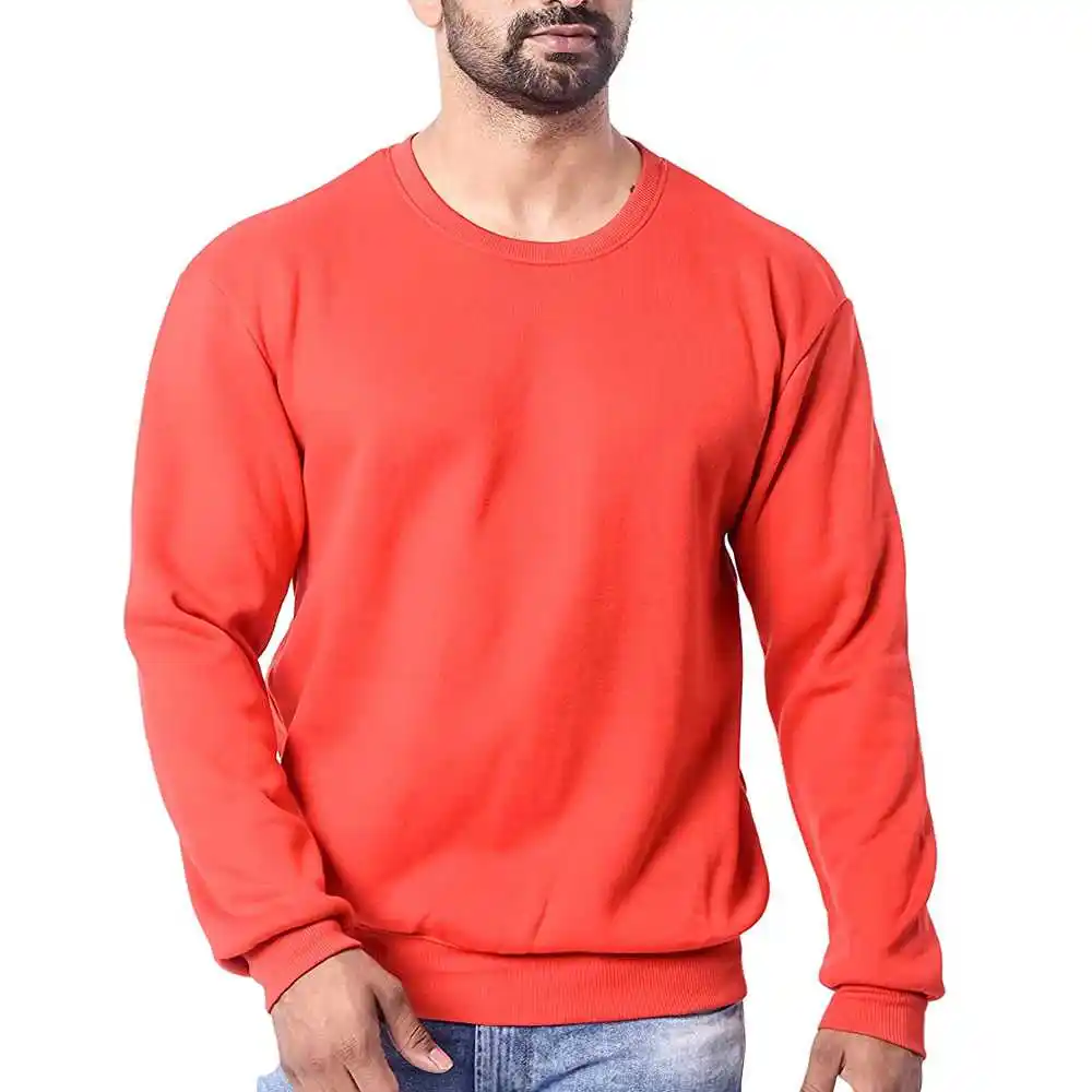 Baggy Style Sweat Shirts For Men In Orange Color Street Wear Sweat Shirts