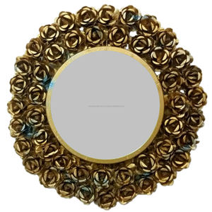 Marco de Metal antiguo de hierro y vidrio, artesanía de diseñador, forma de espejo redondo - Product Image 6