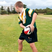 Logo personnalisé imprimé durable PVC doux au toucher pour enfants, ballon d'entraînement de rugby à haute rétention d'air pour usage promotionnel