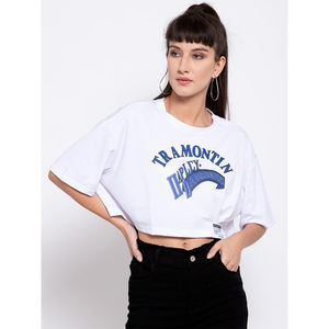 เสื้อครอปเซ็กซี่สำหรับผู้หญิงใส่ในฤดูร้อนเสื้อแฟชั่นมีกระดุมประดับพู่ตกแต่งโลโก้ตามสั่งเป็นมิตรต่อสิ่งแวดล้อม - Product Image 1