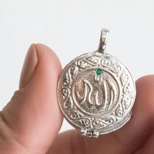 Pendentif Signet musulman élégant en argent Sterling 925, 1 pièce, pendentif rhodâtre, zircone cubique, avec lettre arabe, bijoux - Product Image 2