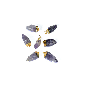 Pendentifs pendule électroplaqués améthyste - Product Image 1