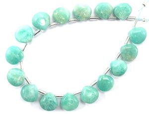 Natural Amazonite Gemstone 16 Pieces Smooth Heart Shape Briolette Beads for DIY Bracelet Necklace Jewelry Making - Product Image 2