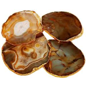 Meilleure vente sous-verre en agate brune naturelle en gros de pierres précieuses en cristal pour la guérison de la méditation Souvenir de style Feng Shui - Product Image 3