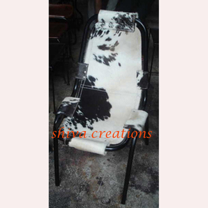 Venta al por mayor a granel, silla de restaurante Industrial Vintage, silla de tienda de metal de hierro de cuero con pelo antiguo para muebles de comedor y Hotel - Product Image 5