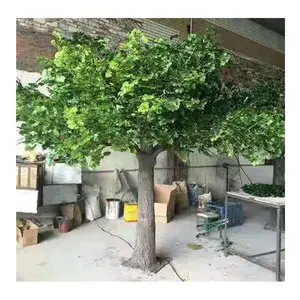 Customized large artificial green ginkgo tree, 350cm height ginkgo biloba tree plant for sale, artificial tree ginkgo price