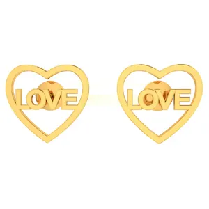 Pendientes de oro rosa y oro blanco con diseño de corazón, joyería fina hecha en oro sólido de 18k