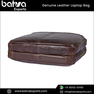 Haute qualité importation 14 pouces hommes élégant mallette pour ordinateur portable en cuir de vache véritable PC couverture exclusive Vintage mode sac d'affaires - Product Image 6