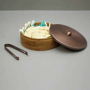 กล่องโรตีทำจากไม้พร้อมฝาโลหะกล่องภาชนะใส่อาหารปรับขนาดได้ตามต้องการ - Product Image 4