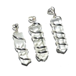 Get Online <b>Clear</b> Quartz Pencil <b>Wrap</b> Pendants : <b>Clear</b> Quartz Pencil <b>Wrap</b> Pendants for Sale - Product Image 1
