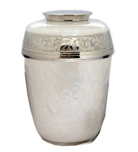 URNA CREMACIÓN DISEÑADOR NÍQUEL ESMALTADO BLANCO - Product Image 1