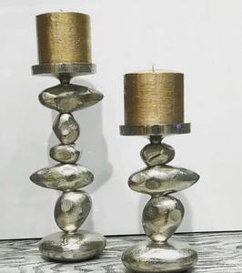 Hot Selling Candle Holder set of 2pc for Home Hotel Restaurant Tealight decor Silver Plated Candle Holder Aluminum Candle Stands - Product Image 6