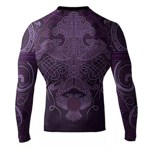 เสื้อรัชการ์ดสีดำสำหรับผู้ชาย,ฉลากส่วนตัวสำหรับการป้องกันแสงแดด UPF 50 + การฝึกอบรมการบีบอัด - Product Image 4