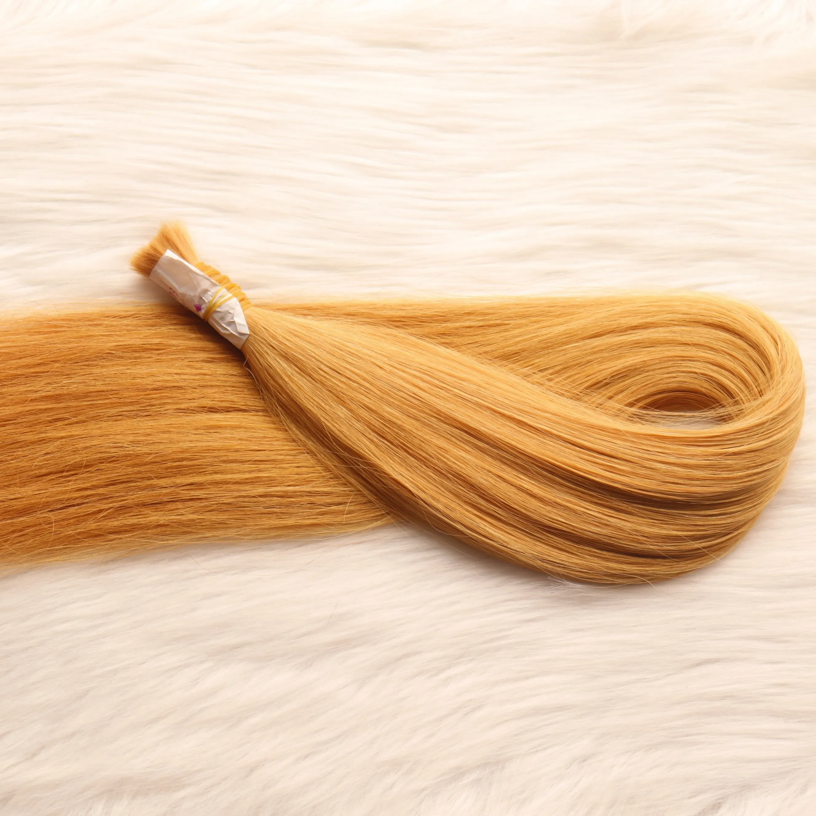 Extensiones de cabello humano 100% vietnamita, doble Color rubio liso de lujo a granel, precio al por mayor