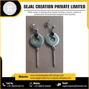 Vente en gros de dernières boucles d'oreilles en argent 925 à la mode boucles d'oreilles en pierres précieuses au prix de gros - Product Image 4