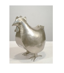 Statue de jardin de poule en métal fermier en aluminium - Product Image 4