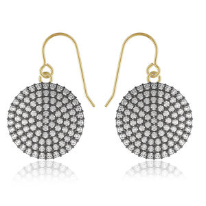 Boucles d'oreilles en diamant 14k, fil d'oreille fait à la main, pavé en argent 925, vente en gros, bijoux pour femmes, nouvelle collection - Product Image 1