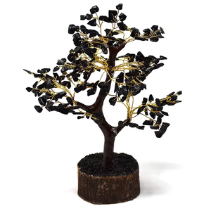 Tourmaline noire agate cristal arbre en gros cristaux naturels Agate tourmaline noire pierres précieuses arbres de guérison pour la décoration - Product Image 3