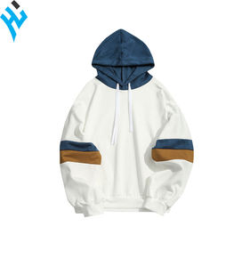 2025 nouveau Design personnalisé hiver blanc à capuche pull 100% coton couleur unie panneau travail broderie strass Style à capuche - Product Image 4