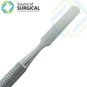 Espátula de cemento dental quirúrgico de plata de doble punta con agarre acolchado de lujo, herramienta manual de mezcla restauradora - Product Image 3