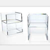 Chaise à prisme 45 degrés en plexiglas clair LS meubles acryliques