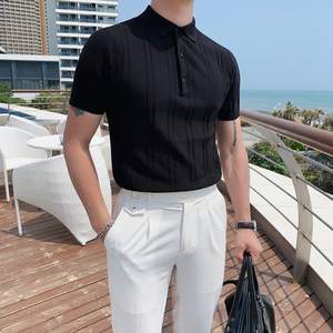 Polo de Golf brodé/imprimé unisexe pour hommes, t-shirt uni en coton, de haute qualité, à la mode, printemps, - Product Image 5