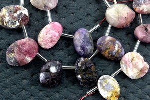 พลอยทัวร์มาลีนธรรมชาติแบบไม่ผ่านการบำบัด,พลอยรูปวงรีหยาบสำหรับการทำเครื่องประดับ1เส้น20ชิ้น - Product Image 2