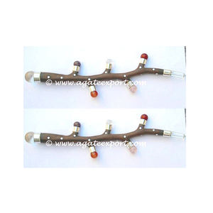 De Madera De Rosa árbol varita con mezcla de ágata bolas - Product Image 1