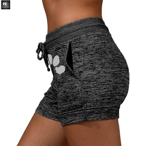 Pantalones cortos deportivos elásticos para mujer, Shorts con cordón de secado rápido y estampado de cintura alta, ropa barata para mujer 2021 - Product Image 5