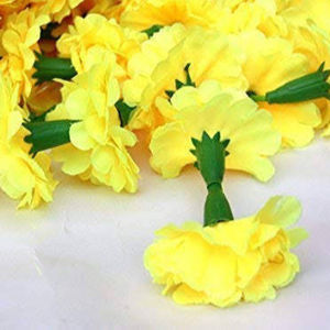 5 Fit Yellow Artificial Marigold Flower Garland for Decoration - Product Image 1