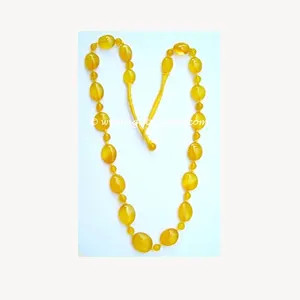 Collar Étnico de Ágata Amarilla con Cuentas, Chapado en Oro/Plata, para Boda o Compromiso - Product Image 1