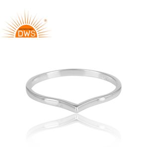 Anillo apilable hecho a mano en forma de V, proveedor de joyería, anillo de Plata de Ley 925 sólida, fabricante de joyería - Product Image 2