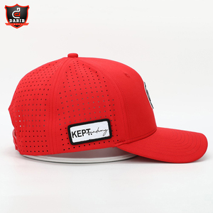 Tùy Chỉnh Chất Lượng Cao 5 Bảng Điều Khiển Laser Đỏ Cắt Lỗ Đục Lỗ Mũ Cao Su PVC Vá Logo Chống Nước Mũ Bóng Chày - Product Image 2