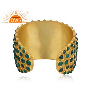 Bracelet en pierre précieuse verte, modèle en argent Sterling 925, plaqué or, gros bijoux, Onyx vert, vente en gros - Product Image 3
