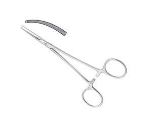เครื่องมือผ่าตัดเกรดเยอรมัน Leriche Haemostatic Forcps โค้ง1X2ฟัน15ซม. สแตนเลส - Product Image 1