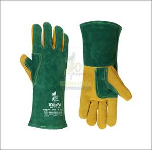 Guantes de Seguridad de Cuero Blancos de Calidad, Personalizados, Resistentes al Calor, Antideslizantes, con Palma Reforzada - Product Image 1