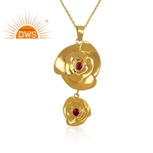 สร้อยคอจี้เงินแท้ประดับทับทิมธรรมชาติ ดีไซน์ทันสมัยปี 2026 สำหรับผู้หญิง จากผู้ผลิตเครื่องประดับ - Product Image 2