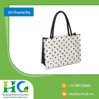 Sac fourre-tout en jute fait main |   Sac de courses réutilisable écologique avec poignées robustes, sac de transport imprimé pour femmes, courses, voyages, cadeaux