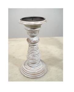 Décoration de la maison Bougie en bois Pilier Holder White Wash avec haute qualité pour la décoration de table - Product Image 4