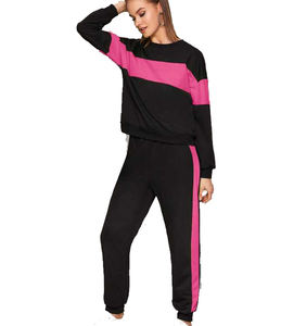 Ensemble de survêtement deux pièces personnalisé unisexe pour femmes, grande taille, printemps, écologique, léger, velours, jogging - Product Image 1