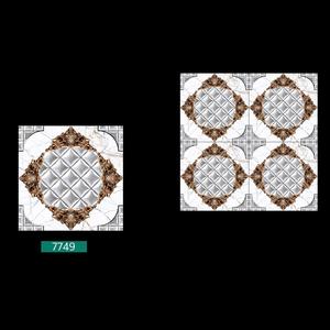 Azulejos de color blanco con diseño de color naranja baldosas de porcelana pulida 40x40cm - Product Image 5